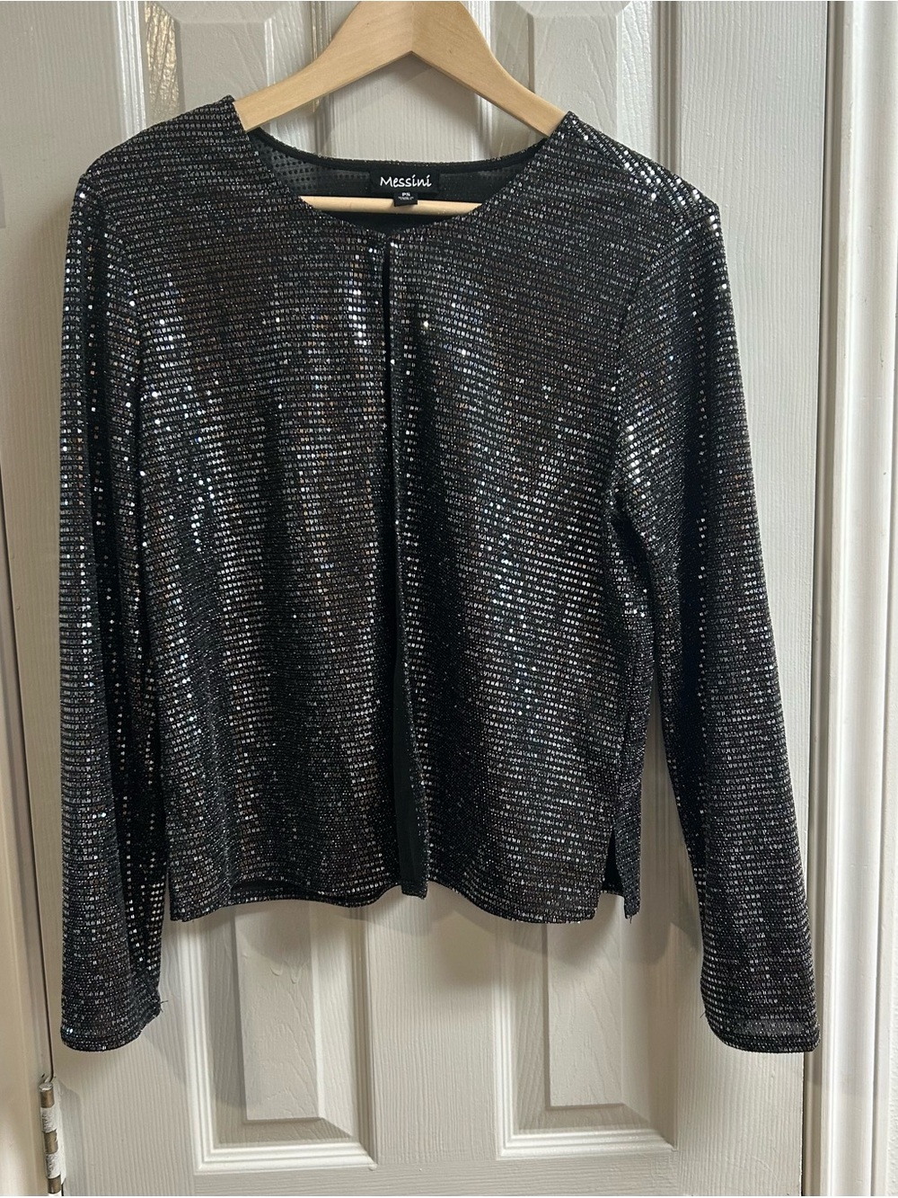Messini Black Sequin Long-Sleeve Cardigan